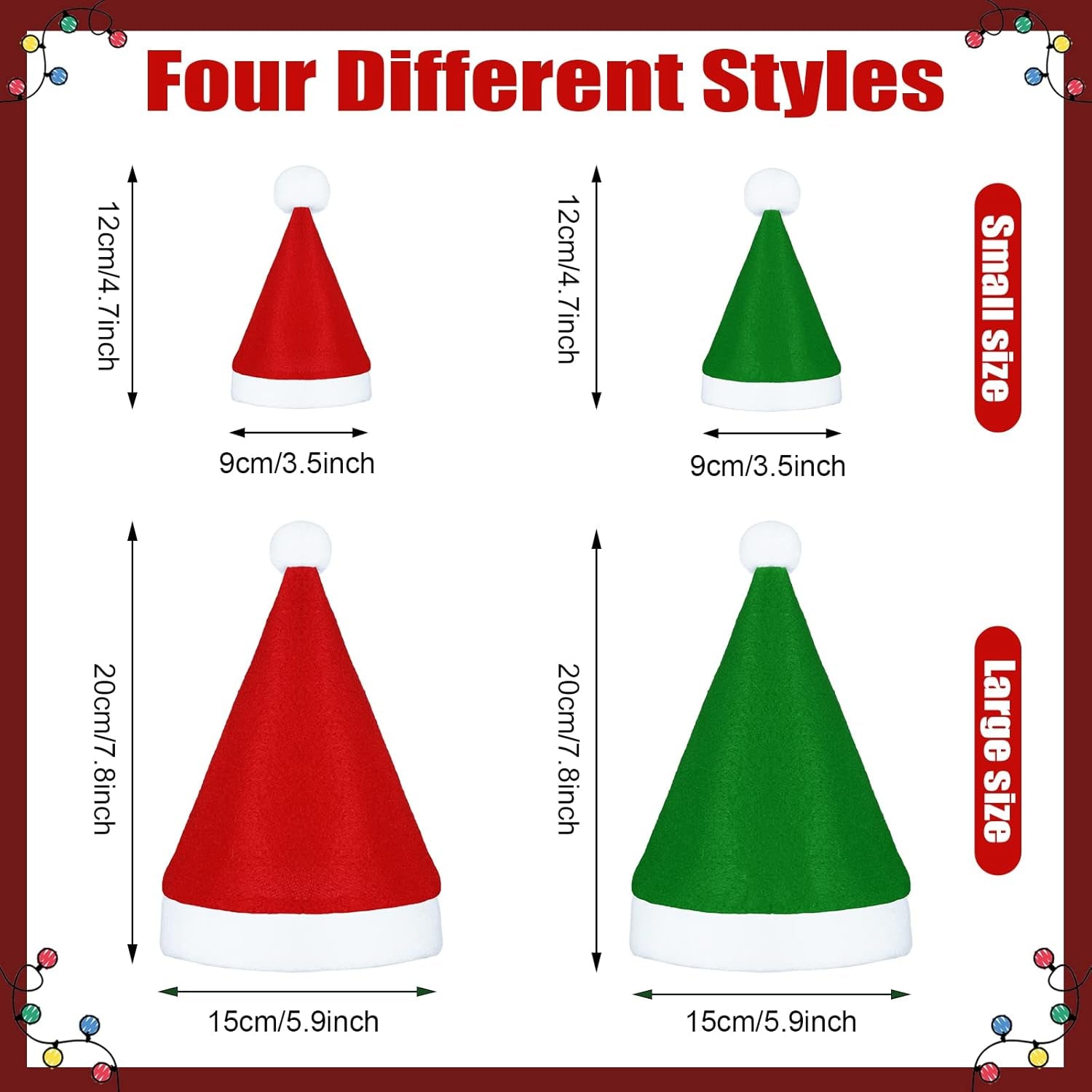 4 Pieces Pet Christmas Hats